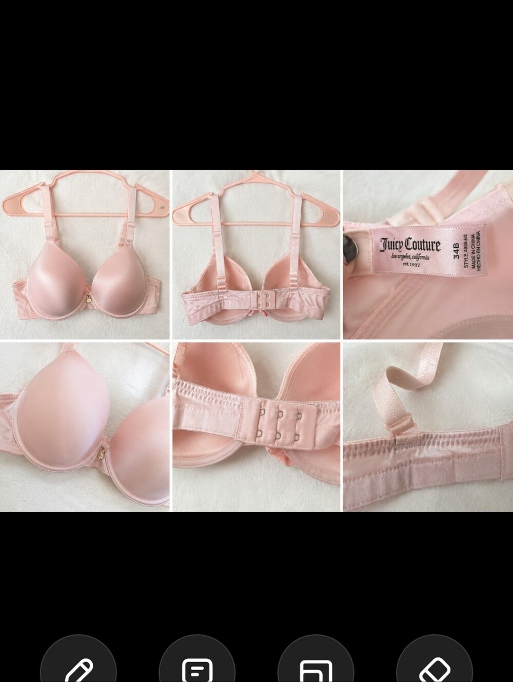 Juicy Couture Pale Pink Padded Bra